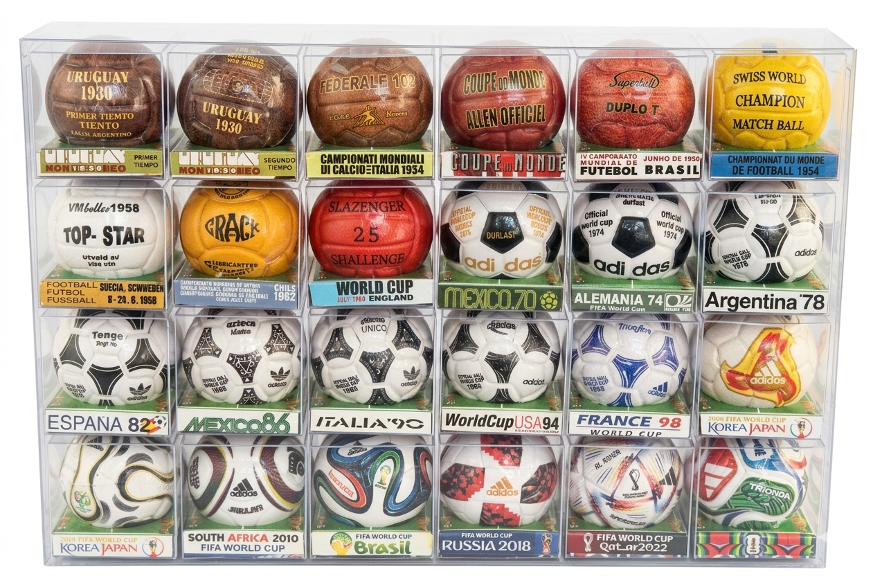 Set Completo Balones Mundiales de fútbol — Edición 4 cm